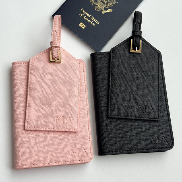 Personalized Passport Cover & Luggage Tag Blind-Debossed Travel Gift