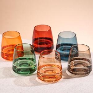 Stemless Colored Wine Glasses Set of 6