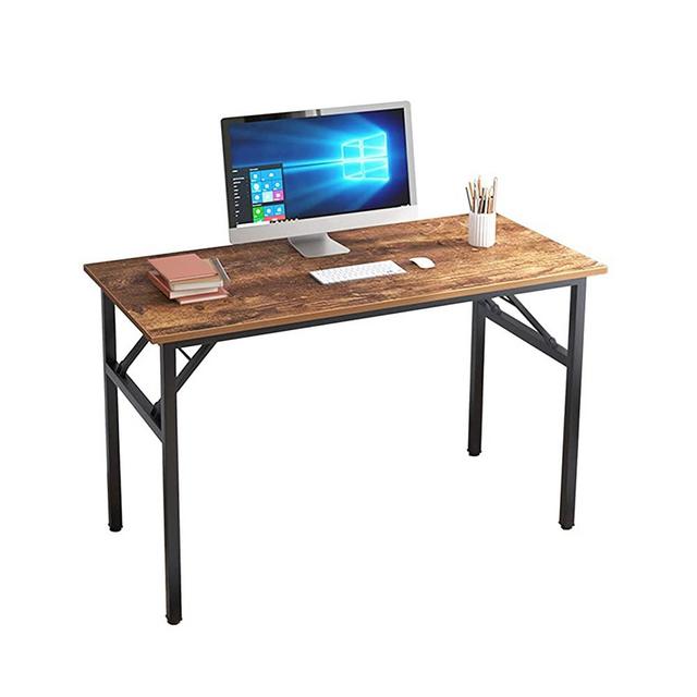 DlandHome Folding Table Computer Desk Workstation Table Conference Table Home Office Desk, Fully Assembled (47 Inches, Retro)