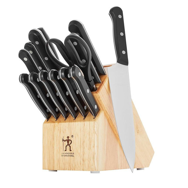 HENCKELS Solution 15-pc Knife Block Set - Natural