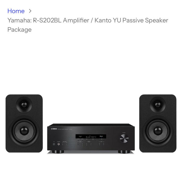 Yamaha: R-S202BL Amplifier / Kanto YU Passive Speaker Package