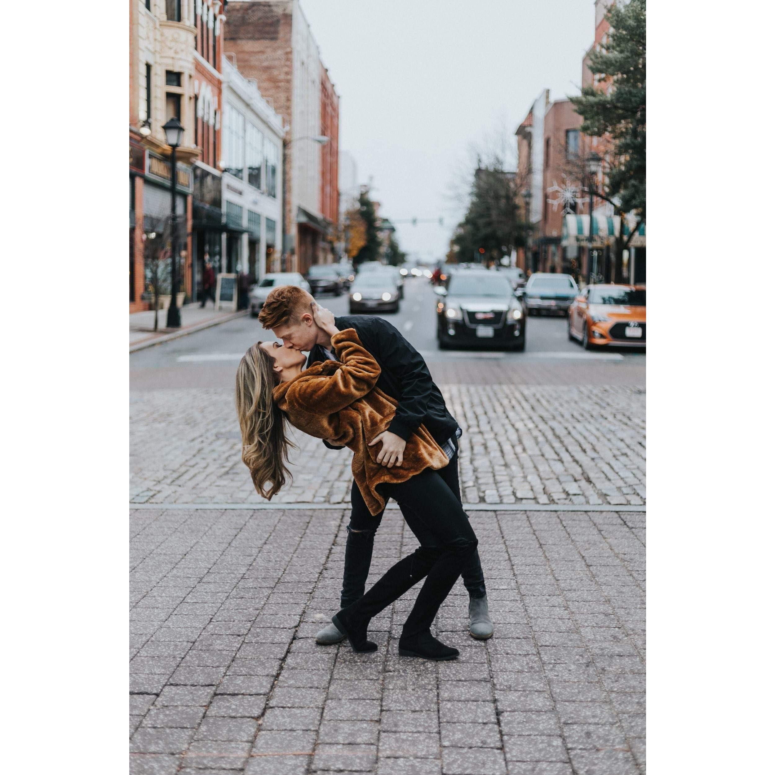 Engagement shoot in our beloved Downtown Lynchburg - home of our alma mater. December 2018