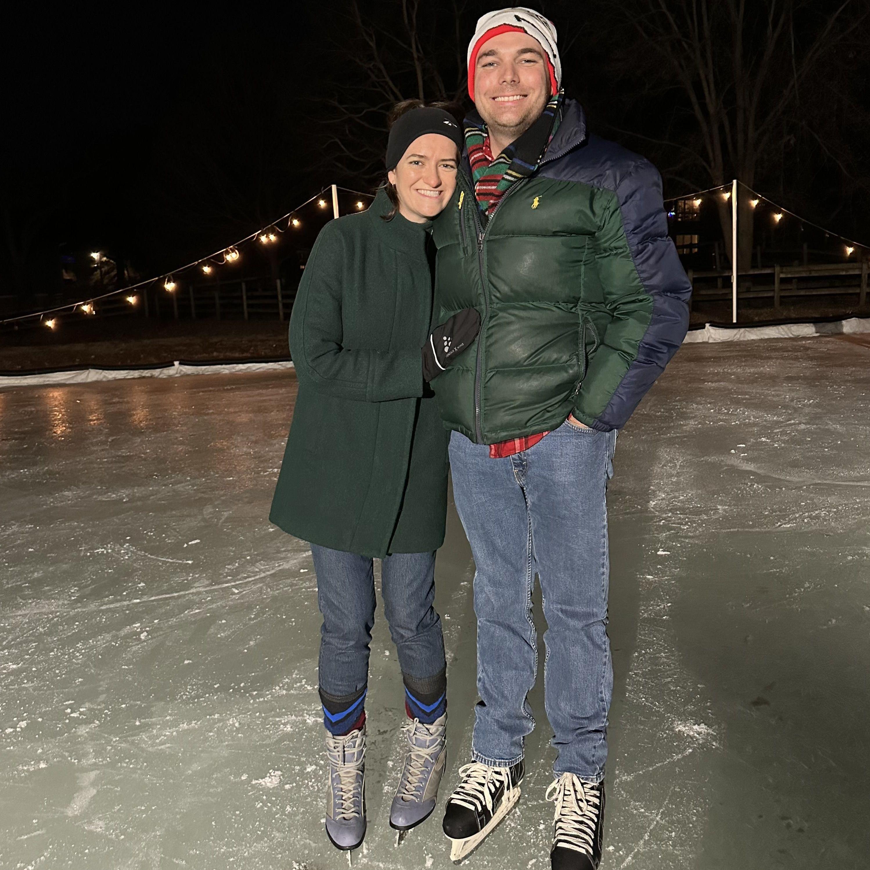 Ice skating at Claire's family's home in Omaha!