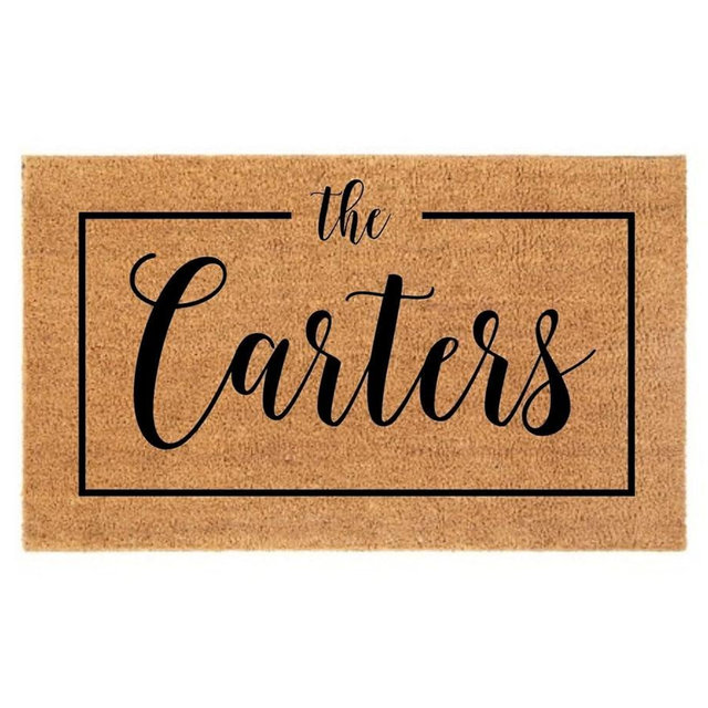 Personalized Family Entrance Mat - Custom Welcome Mat for Your Home Closing Present Customized Last Name Doormat Monogram Door Rug