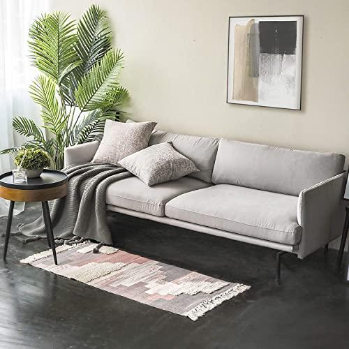 Ashler Soft Tufted Fringe Print Tassels Chic Modern Collection Rugs Carpet Chair Couch Cover Area Rug for Bedroom Floor Sofa Living Room, Coffee 2 x 4 Feet