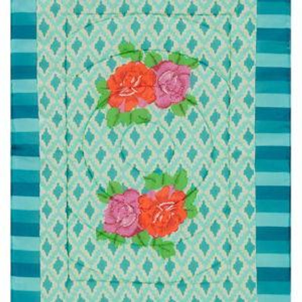 reversible quilt 70x110cm hima big flower turquoise