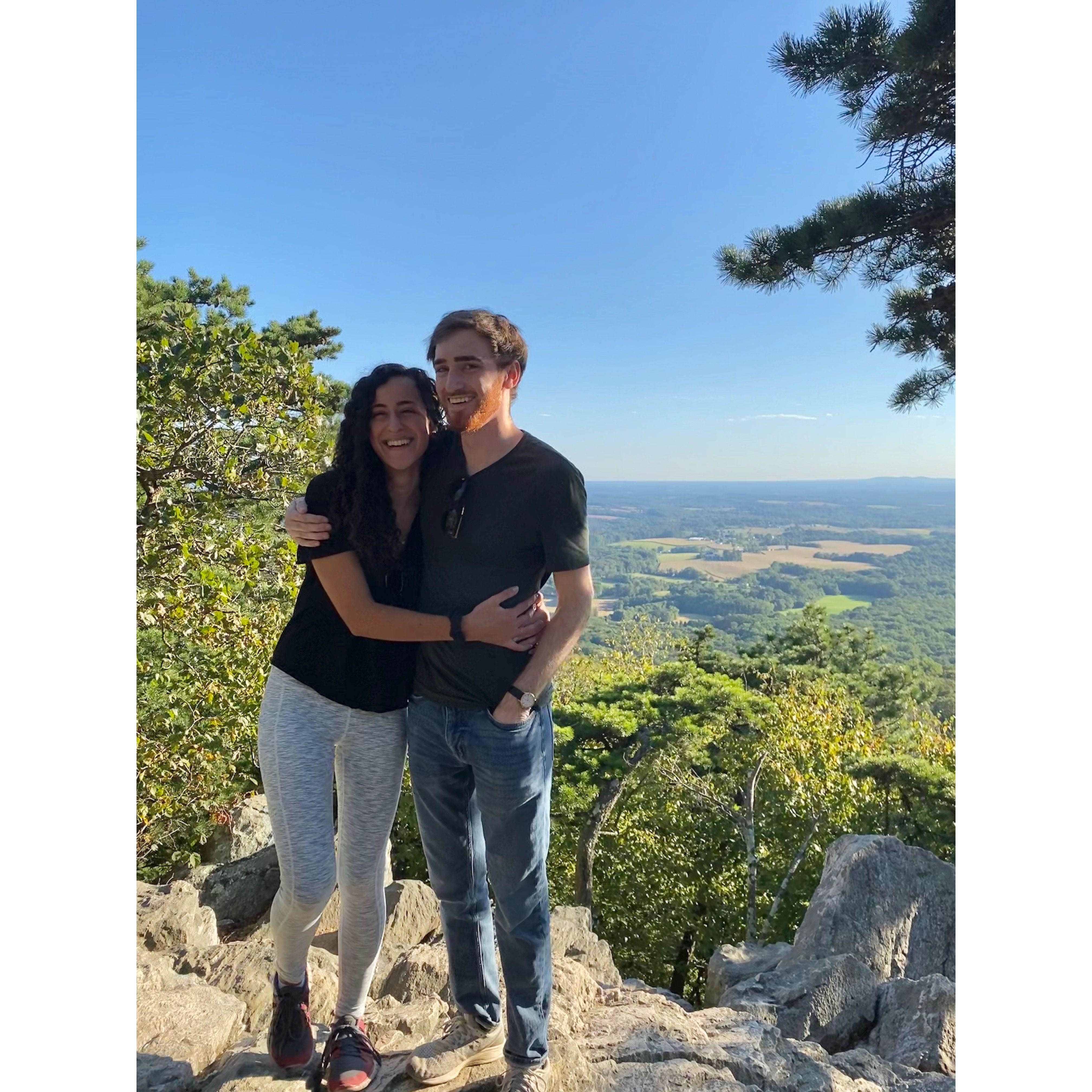 Very early in our relationship when Peter hiked in JEANS