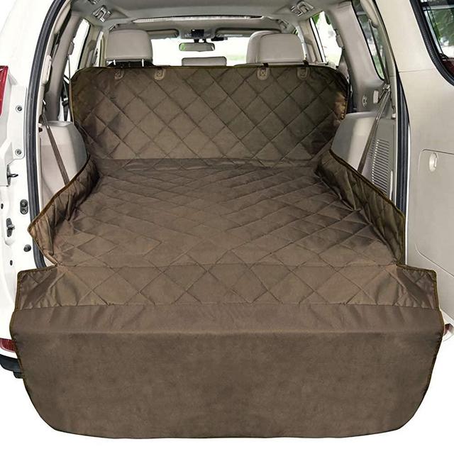 F-color SUV Cargo Liner for Dogs, Waterproof Pet Cargo Cover Dog Seat Cover Mat for SUVs Sedans Vans with Bumper Flap Protector, Non-Slip, Large Size Universal Fit