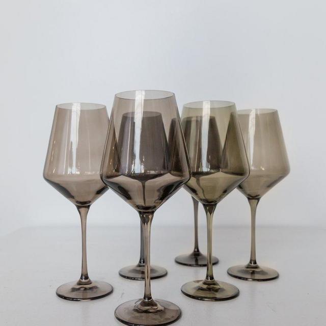 Estelle Colored Wine Stemware - Set of 6 {Gray Smoke}