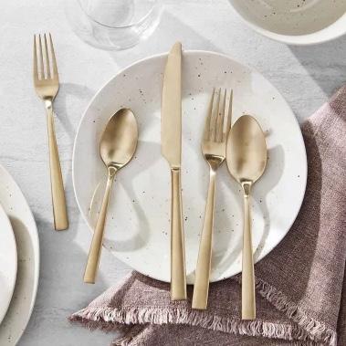 Gold Stainless Steel 20 Piece Flatware Set