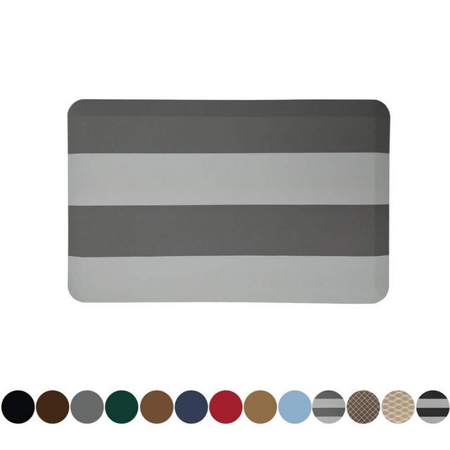 Kangaroo Original Standing Mat Kitchen Rug, Anti Fatigue Comfort Flooring, Phthalate Free, Commercial Grade, Ergonomic Floor Pad for Office Stand Up Desk, 24x17, Gray Stripes