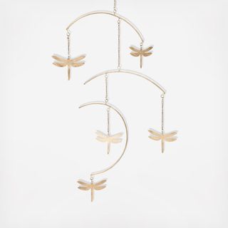Violet Dragonfly Brass Nursery Ceiling Hanging