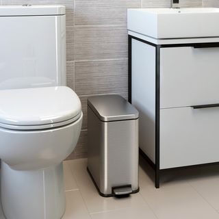 SoftStep® Slim Step On Bathroom Trash Can
