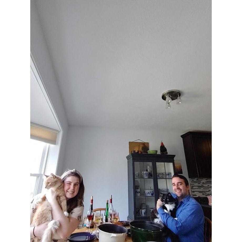 Family photo with fur babies Nacho (left) and Pablo (right)