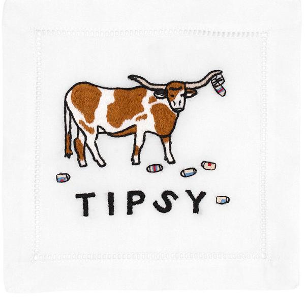 "Tipsy Longhorn" Cocktail Napkin Set
