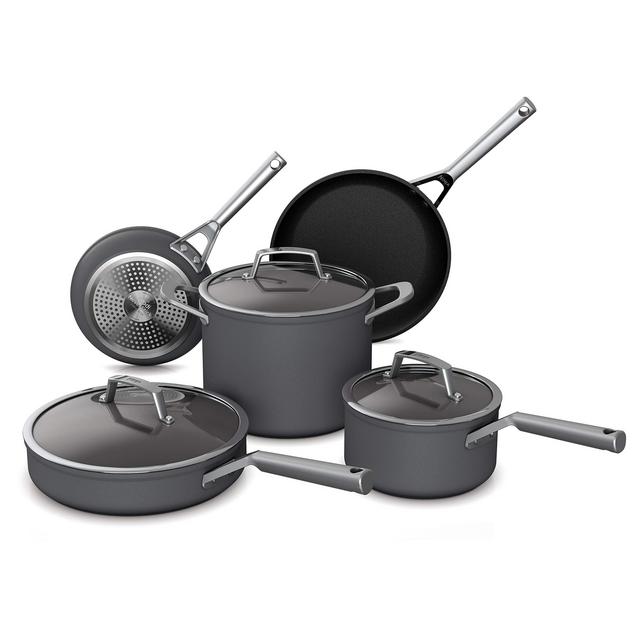 Ninja C38000 Foodi NeverStick Premium Hard-Anodized 8-Piece Cookware Set with Lids, Nonstick, Durable Oven Safe to 500°F, Slate Grey