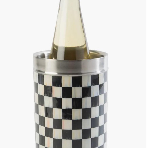 MACKENZIE CHILDS Courtly Check Wine Cooler - Black/ Silver