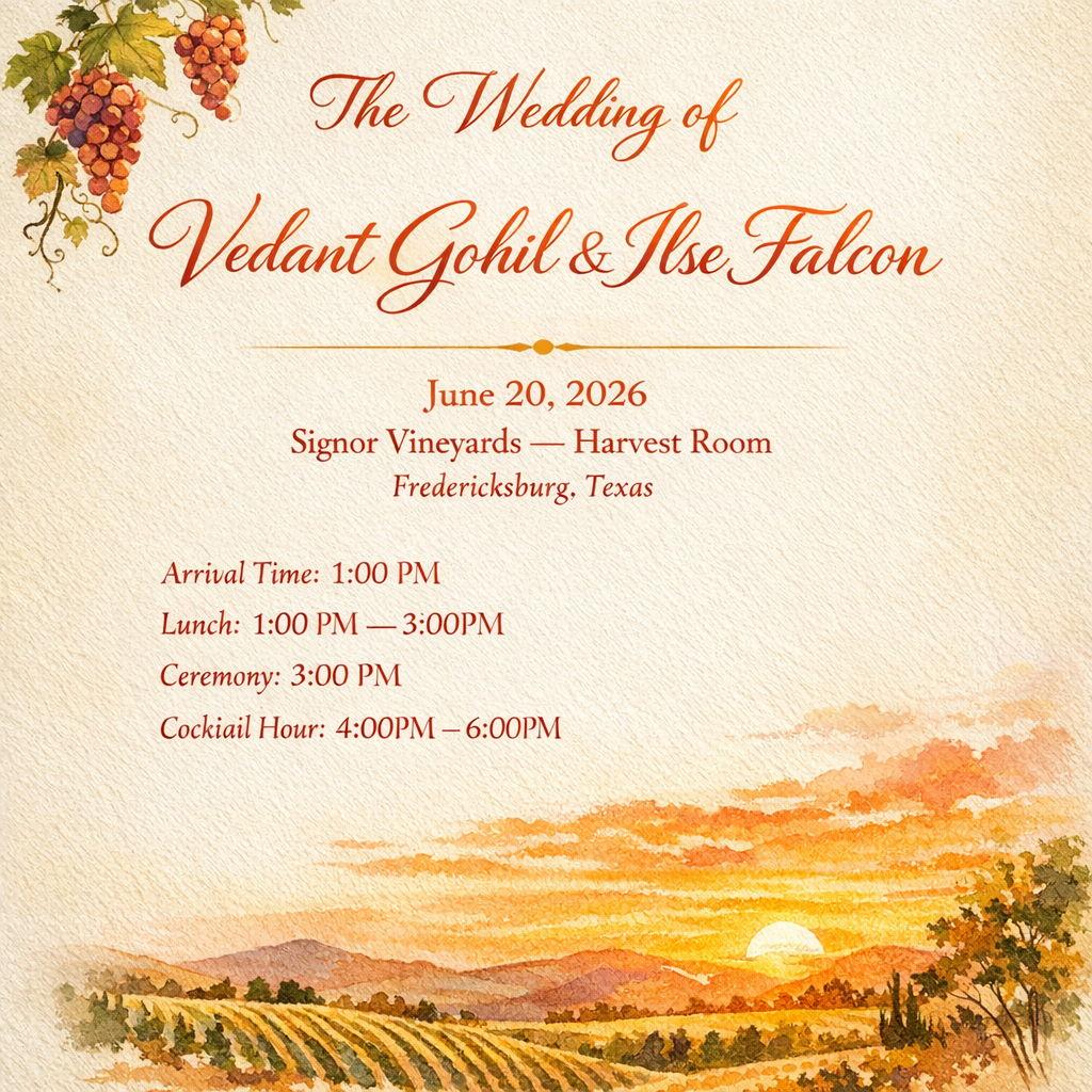 The Wedding Website of Ilse Falcon and Vedant Gohil