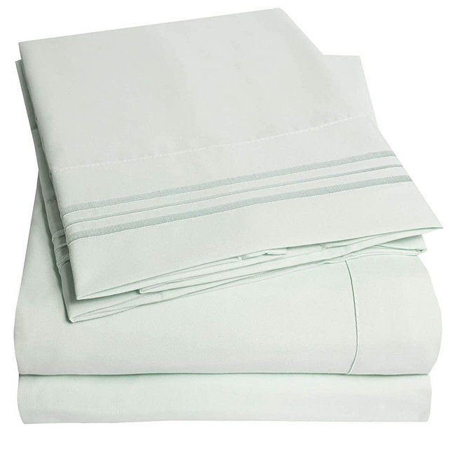 1500 Supreme Collection Queen Sheet Sets Mint Green - Luxury Hotel Bed Sheets and Pillowcase Set for Queen Mattress - Extra Soft, Elastic Corner Straps, Deep Pocket Sheets, Queen Mint Green