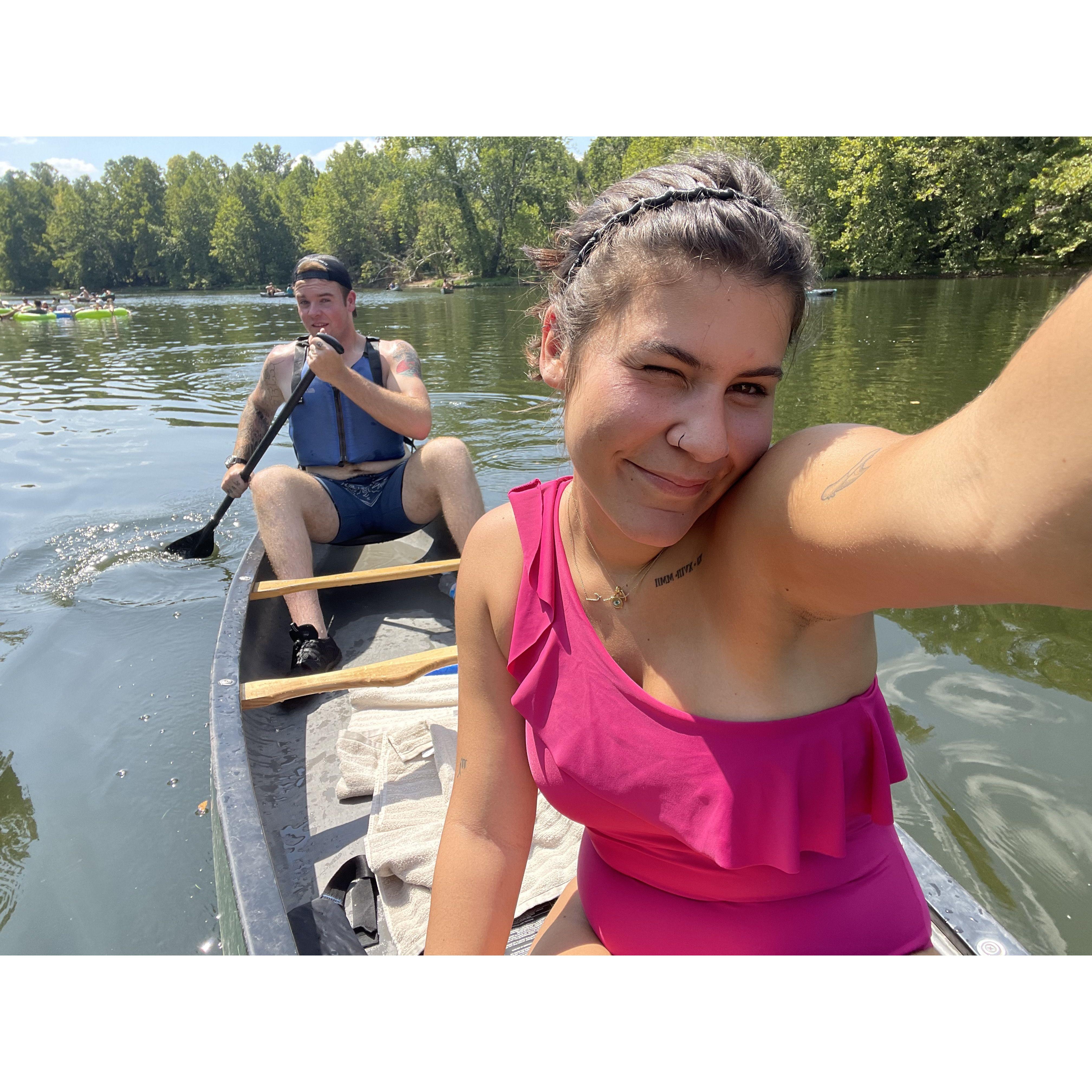 Making Jacob row the canoe...