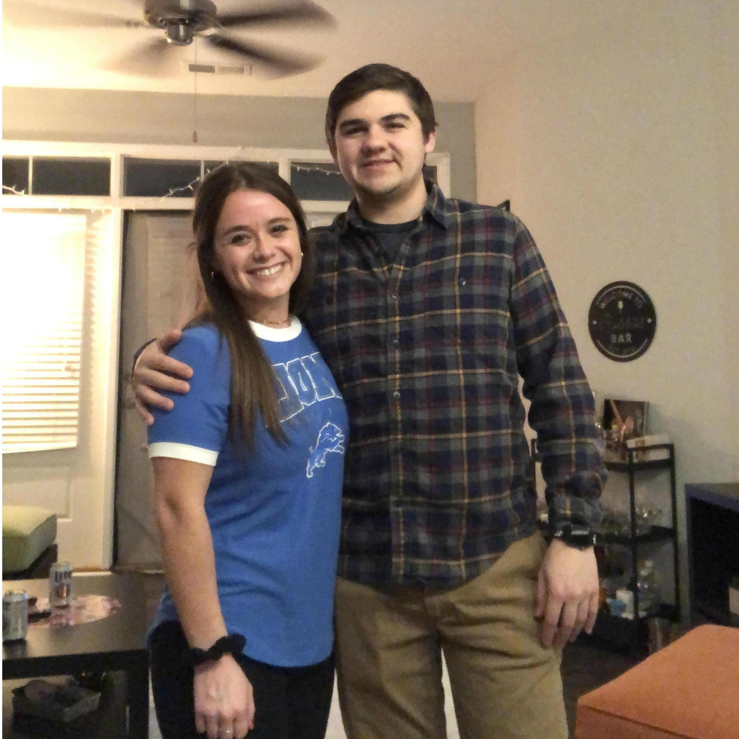 Our first picture EVER! We watched the super bowl together, obviously hoping that the Lions will make it in our life time.