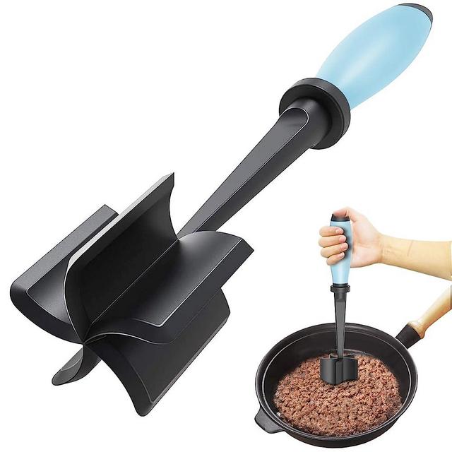 Upgrade Meat Chopper, Heat Resistant Meat Masher for Hamburger Meat, Ground Beef Smasher, Nylon Hamburger Chopper Utensil, Ground Non Stick Mix Chopper, Mix and Chop, Potato Masher Tool（Aqua）