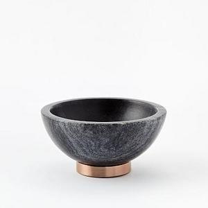 Marble + Copper Dip Bowl, Black