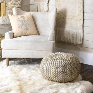 Knitted Round Pouf