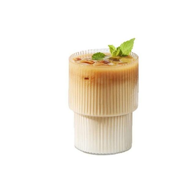 DEPIAO Origami Style Transparent Glass Cup Heat Resistant Coffee Mug, Ice Beer Cup Creative Glass for Milk Juice(200ML)