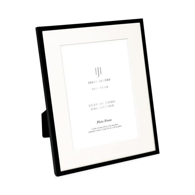 Isaac Jacobs 7x9 (Matted 5x7) Black Metal Picture Frame, Classic Metal Photo Frame Made For Tabletop & Hanging Display, Home and Office Décor, Photo Gallery and Wall Art (7x9 (Matted 5x7), Black)