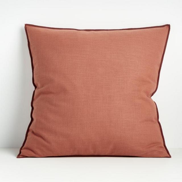 Baked Clay Cotton Pillow with Feather-Down Insert