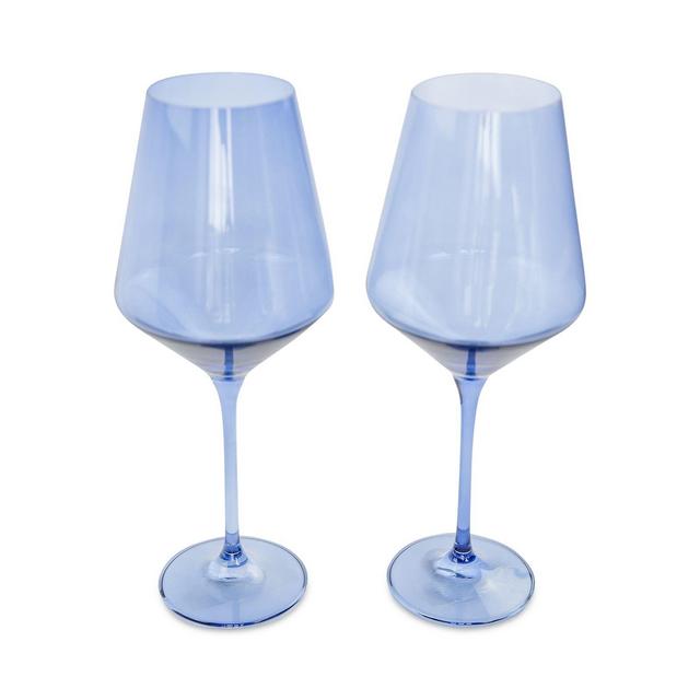 Estelle Colored Glass Stem Wineglasses, Set of 2