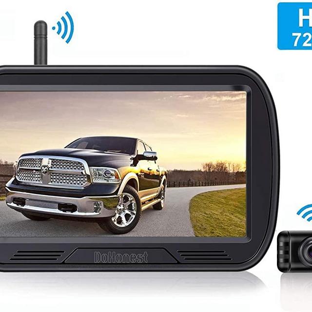 HD Digital Wireless Backup Camera System 5 Inch TFT Monitor for Trucks,Cars,SUVs,Pickups,Vans,Campers Front/Rear View Camera Super Night Vision Waterproof Easy Installation