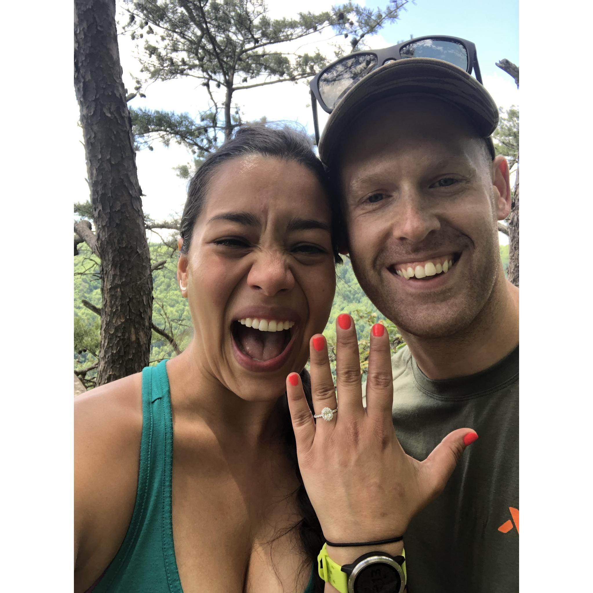 Right after he proposed ! He looks so proud of himself!