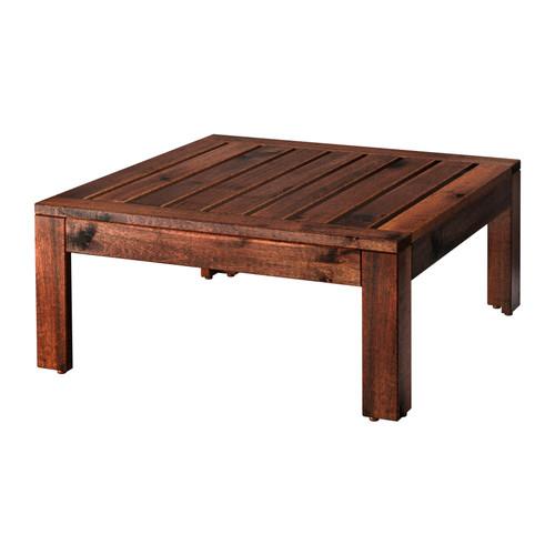 ÄPPLARÖ Table/stool section, outdoor, brown stained brown