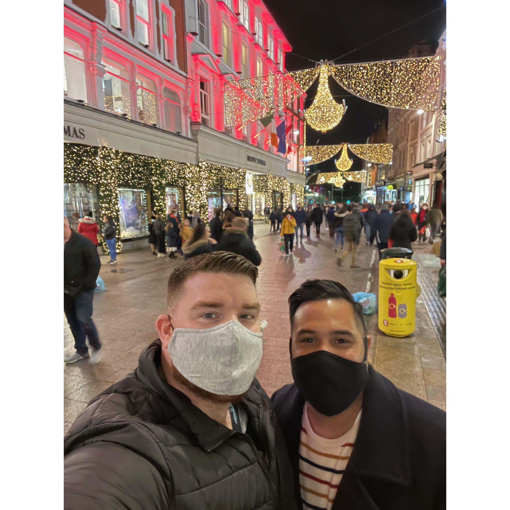 Christmas shopping in Dublin, Ireland