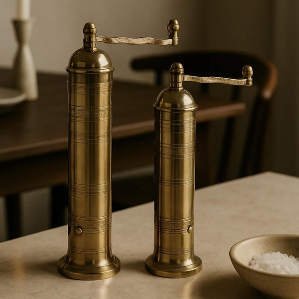 Ophelia Greek Salt + Pepper Mills, Set of 2