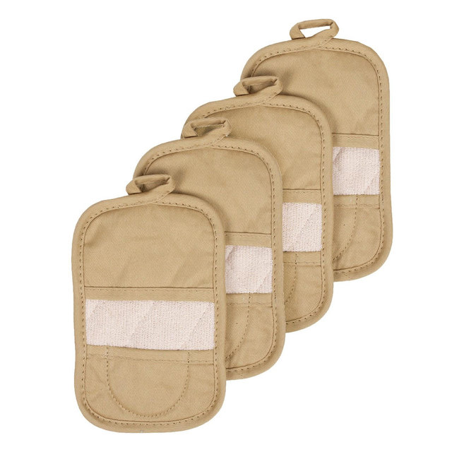 John Ritzenthaler Co. Pot Holder Mitz, Set of Four, Biscotti