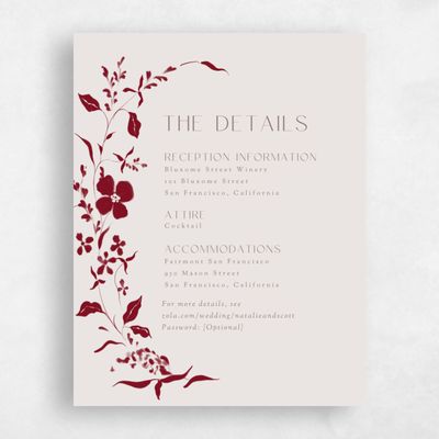 Light Burgundy, Red Wedding Enclosure - Lynette