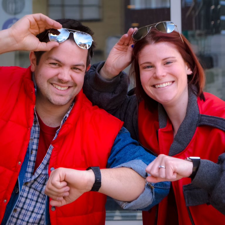 We love getting dressed in character - especially Back to the Future characters. Here we're Marty McFly from Back to the Future I and II respectively.
