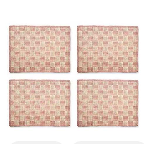 MacKenzie-Childs Sinamay Woven Check Placemats, Set of