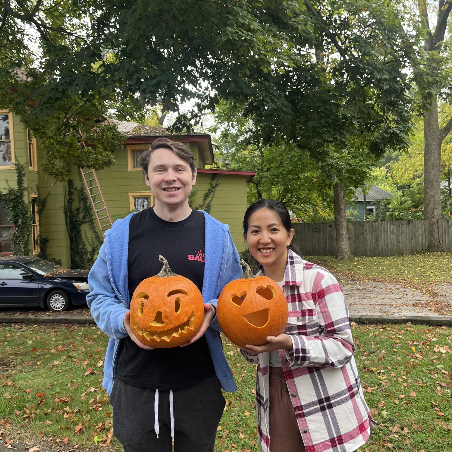 Our 1st pumpkin carving party