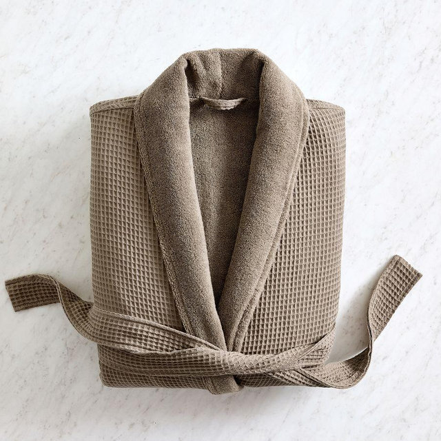 Waffle Weave Resort Robe, Walnut, Medium