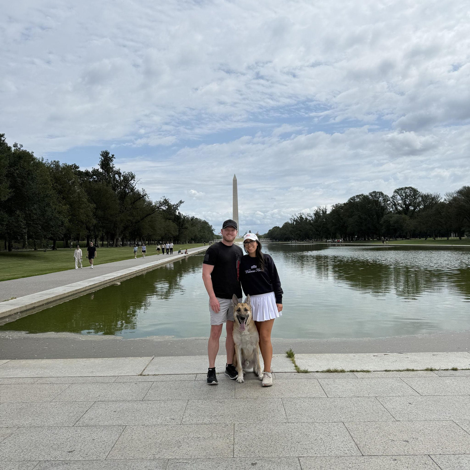 Grant visiting Malia (and Jag!) for her birthday weekend right before they get married two weeks later! Washington Monument & the Reflecting Pool - August 2025