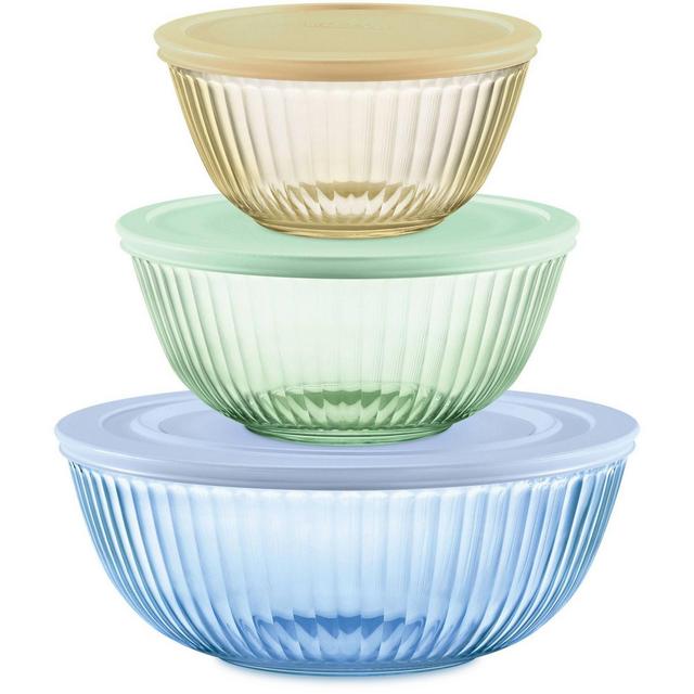 Pyrex® 6pc Sculpted Tint Dreams Lidded Mixing Bowl Set