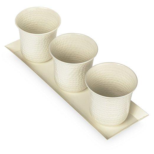 H Potter Succulent Planter Pots Flower Garden Window Box Planter White