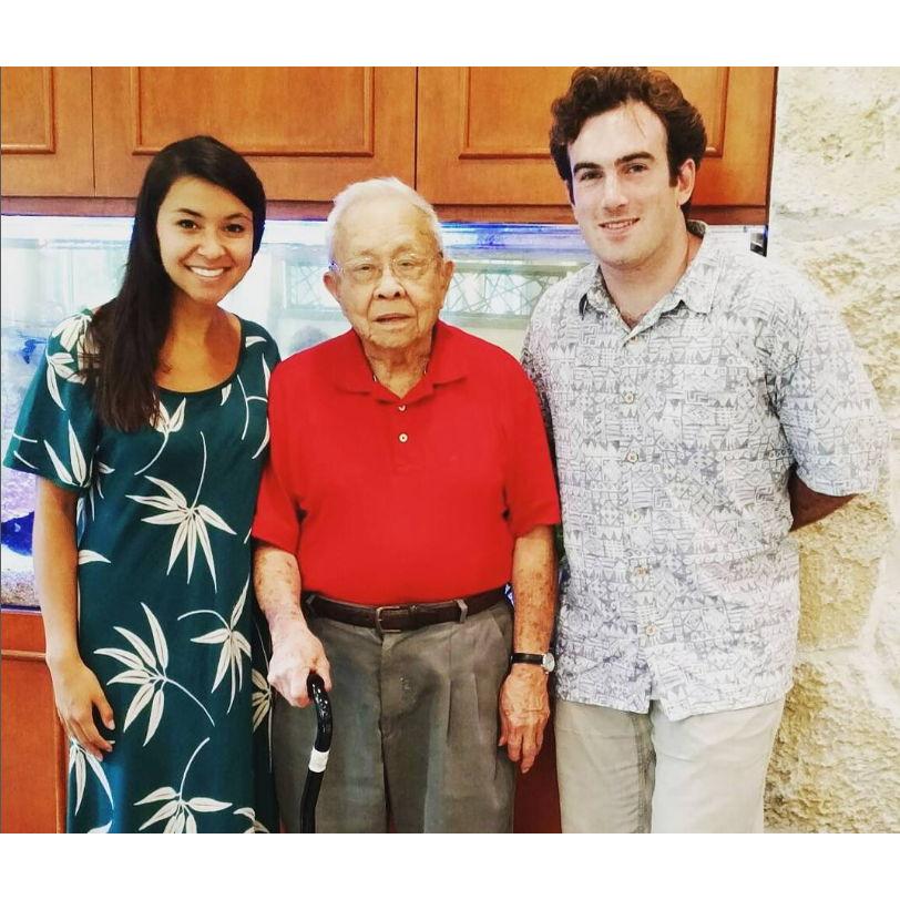 Dinner with Gung Gung during first trip together to Hawai'i. Honolulu, HI. 2015.
