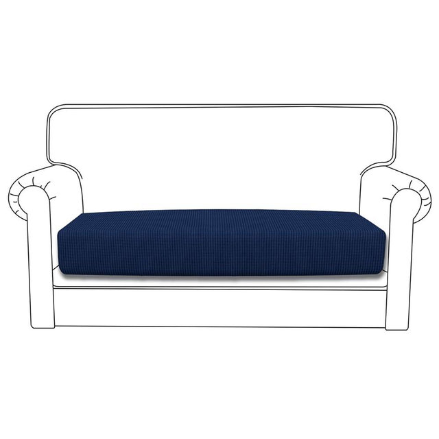Easy-Going Stretch Loveseat Cushion Cover Sofa Cushion Furniture Protector Sofa Seat Sofa Slipcover Sofa Cover Soft Flexibility with Elastic Bottom(Loveseat Cushion, Navy)