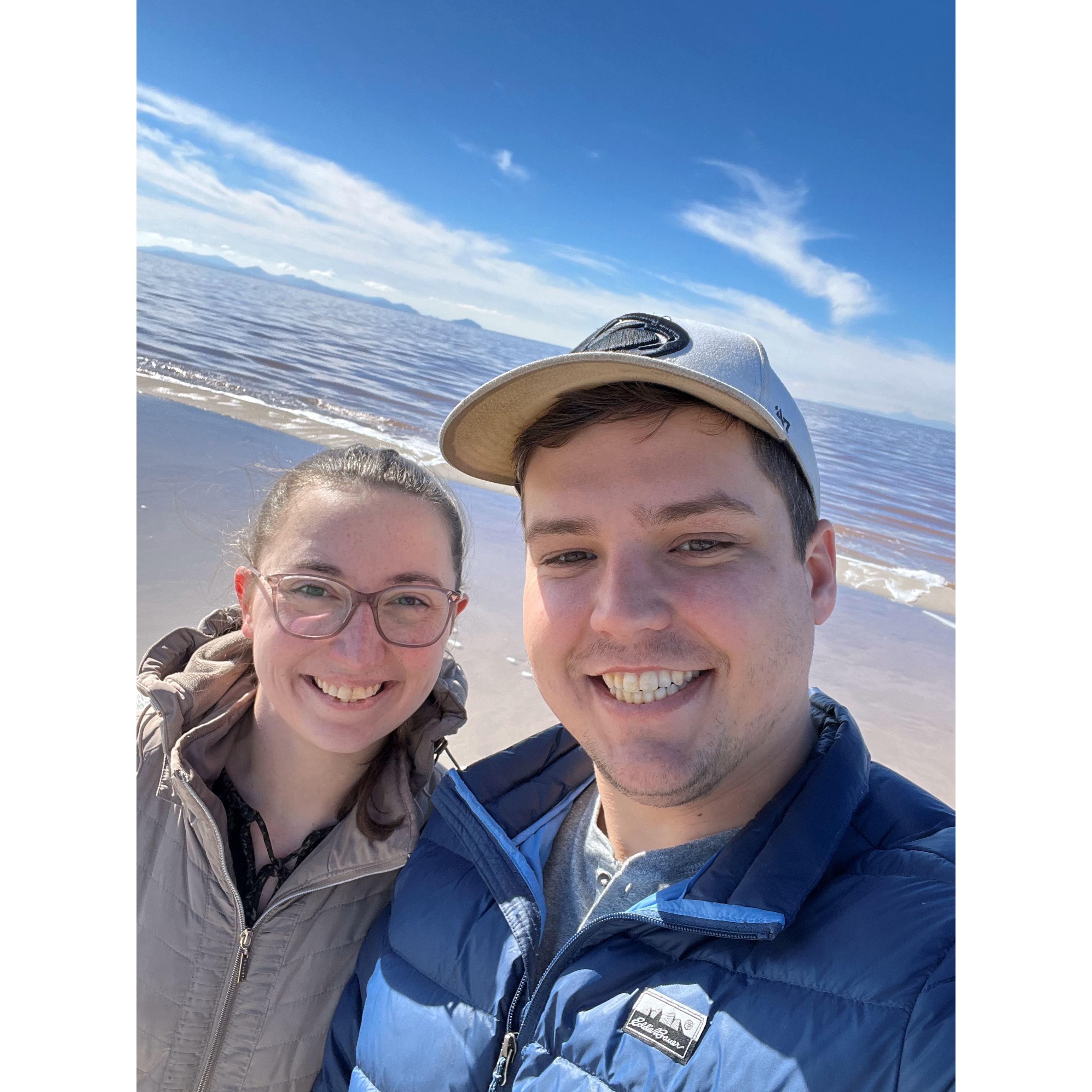 Did you visit a national park if you didn't take a selfie? Here's one on the Great Salt Lake near Golden Spike National Park.