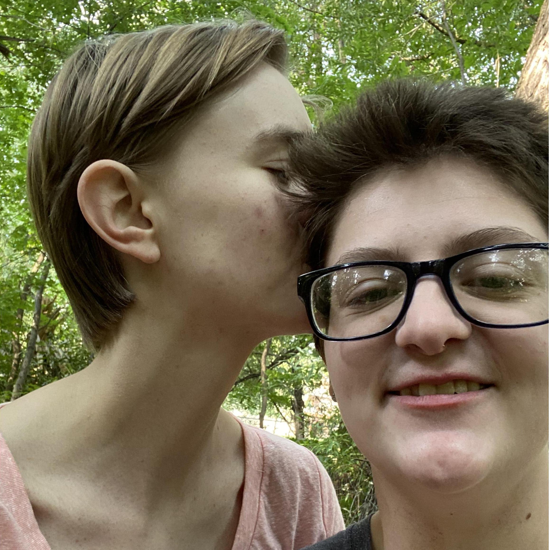 Grey and I stayed the night at a treehouse